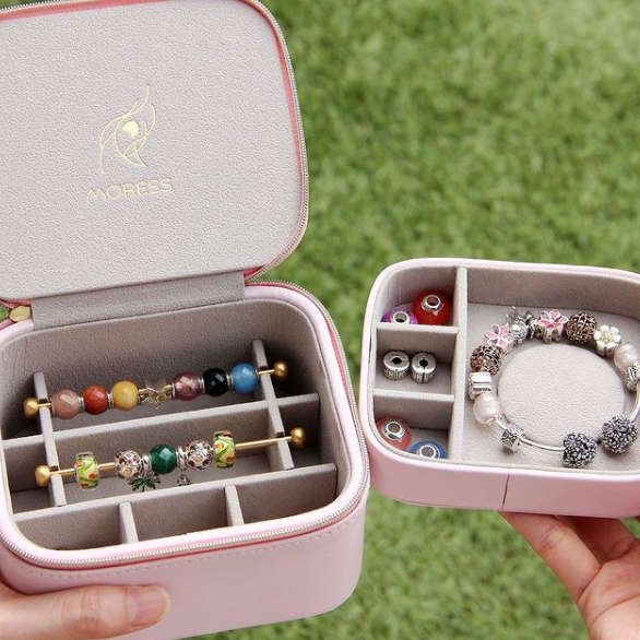 pink storage case jewelry