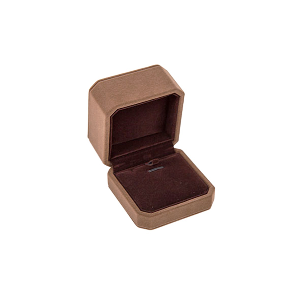 Luxury Brown Velvet Eight Corners Jewelry Box