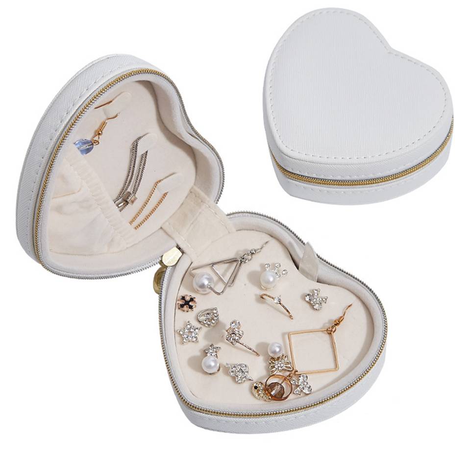 Quality Heart Shaped Jewelry Storage Box Leather Factory