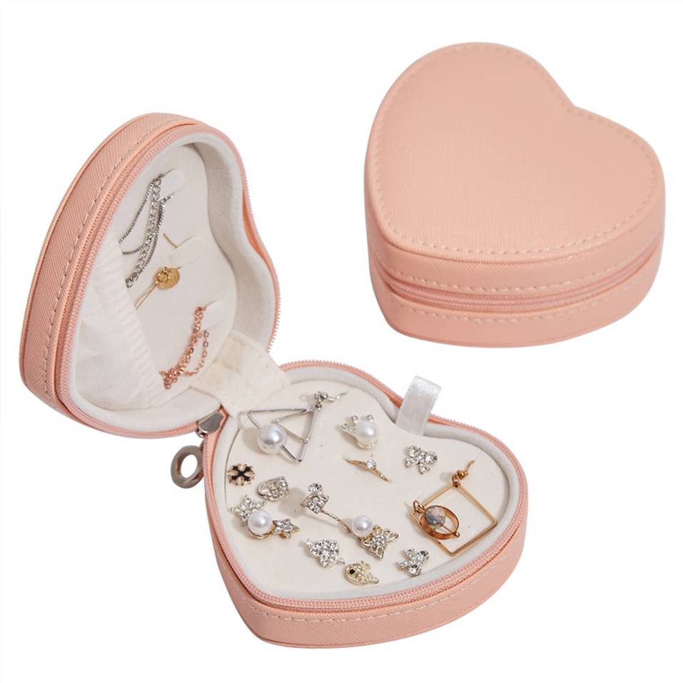 Quality Heart Shaped Jewelry Storage Box Leather Factory