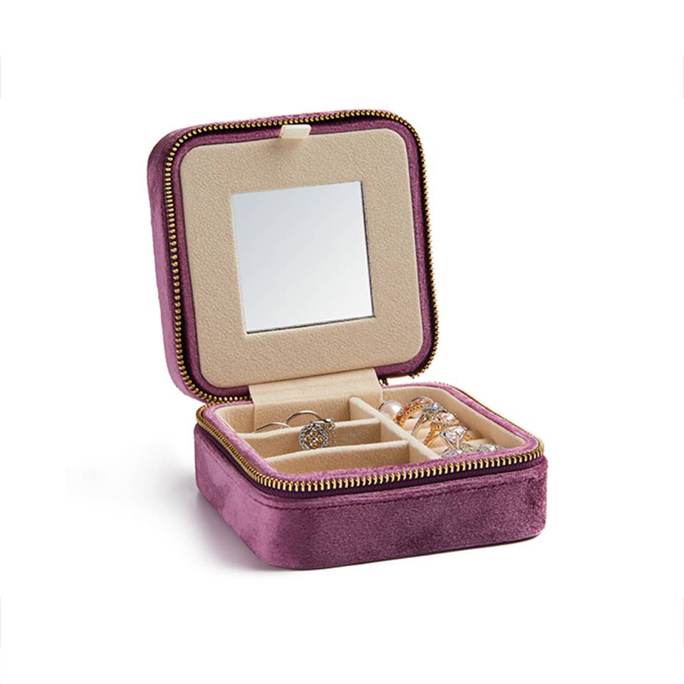 Luxury Velvet Jewelry Storage Box Wholesale With Mirror